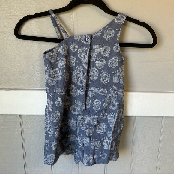 Janie and jack asymmetrical floral chambray romper - Picture 2 of 3